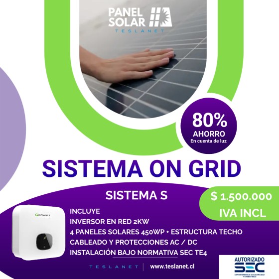 SISTEMA ON GRID S PANEL SOLAR